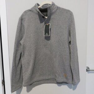 G.H. Bass & Co. Pullover Sweater Gray Quarter 1/4 Button Up Men's Small NWT